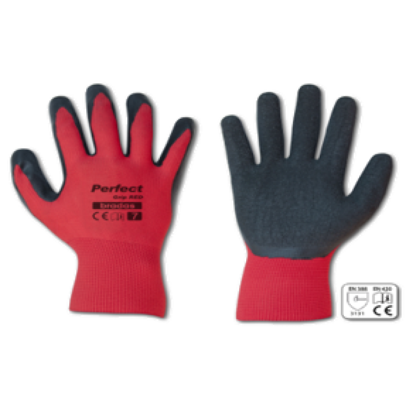 Γάντια αφρολατεχ κόκκινα Νο 10 ΣΕΤ 12 τεμάχια